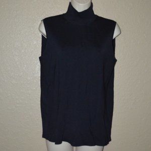 NWOT $540 Sz 2 Dion Lee Black Sleeveless Mock Turtleneck Open Back Top